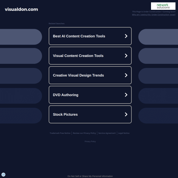Website preview of VISUALDON