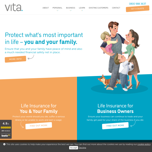 Website preview of VITA AURA LTD