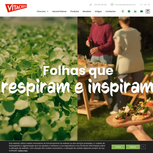 Website preview of Vitacress Portugal, S.A