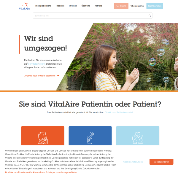 Website preview of VitalAire GmbH