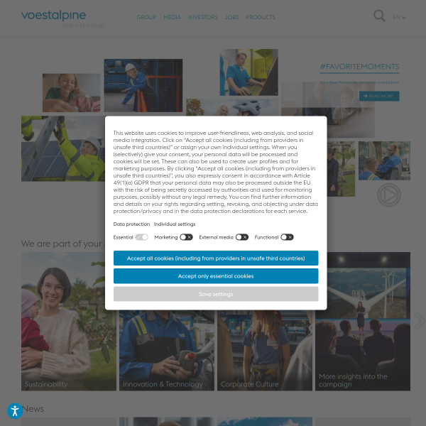 Website preview of VOESTALPINE ROTEC DE MEXICO S DE RL DE CV