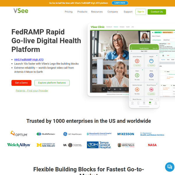 Website preview of VSEE LAB INC