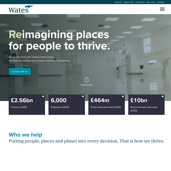 Website preview of WATES LIMITED