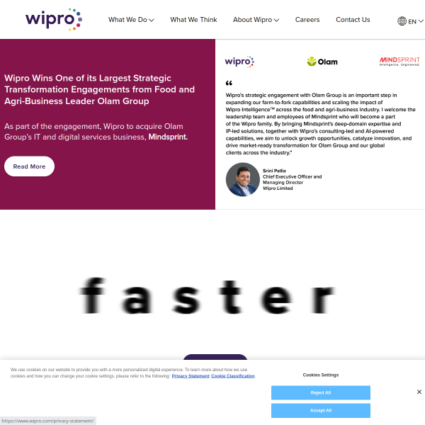 Website preview of Wipro IT Services Bangladesh Limited