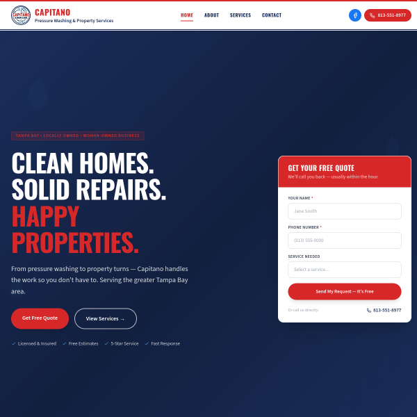 Capitano Property Services website built by Growth Marketing