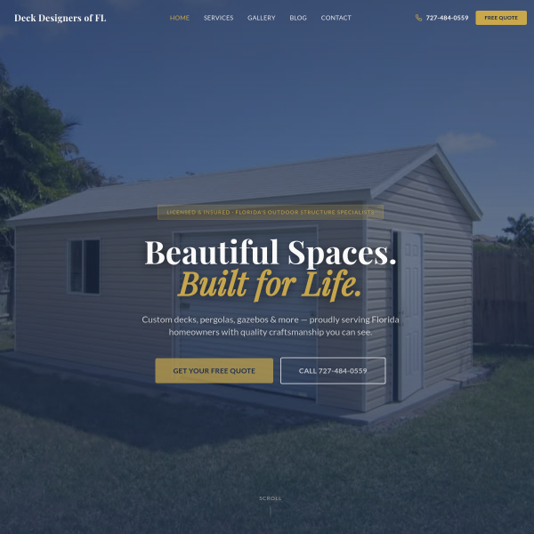 Deck Designers of FL website built by Growth Marketing