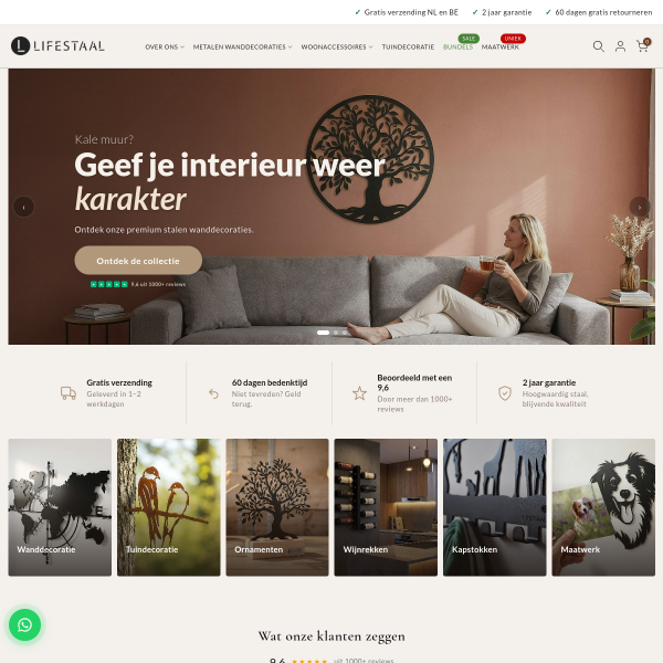 Lifestaal.nl webshop ontwerp door Thijs Design
