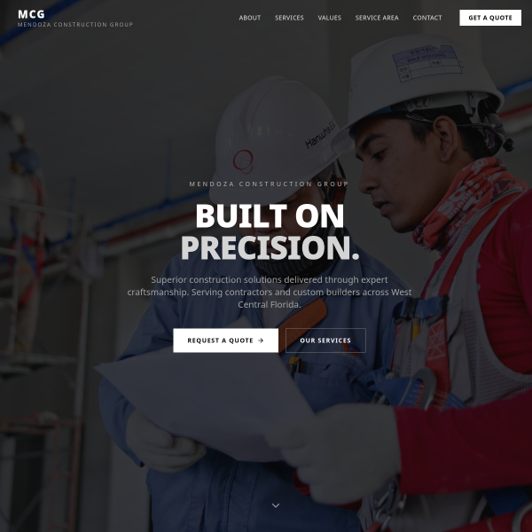 Mendoza Construction FL website built by Growth Marketing