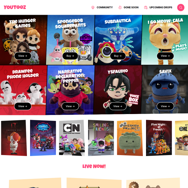 Website preview of Youtooz