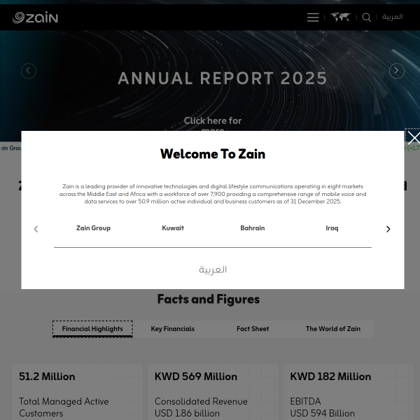 Website preview of Zain Hotel