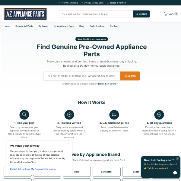 a-zapplianceparts.com