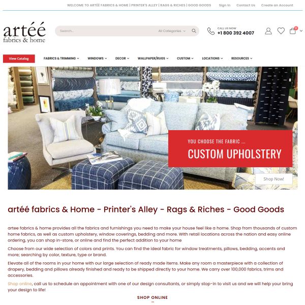 arteefabricsandhome.com