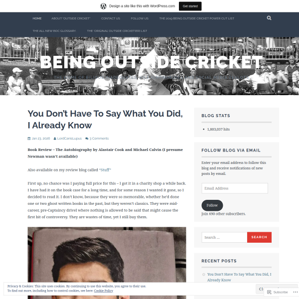 beingoutsidecricket.com