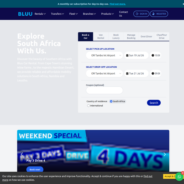 bluucarrental.com