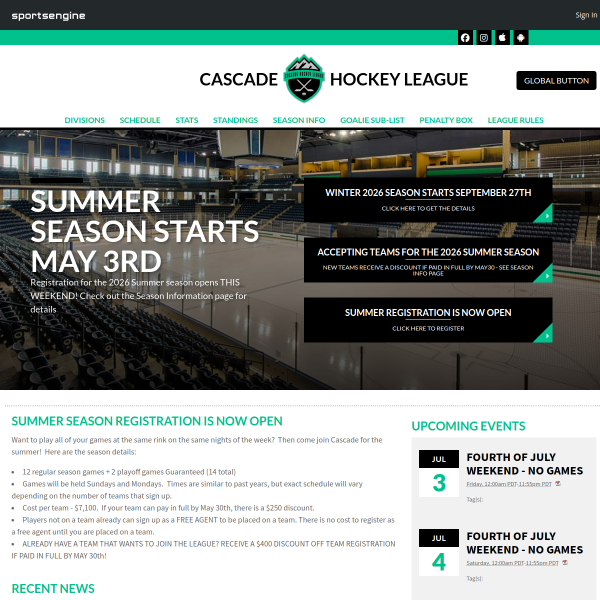 cascadehockey.net