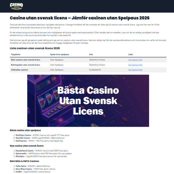 casinoutansvensklicens.co