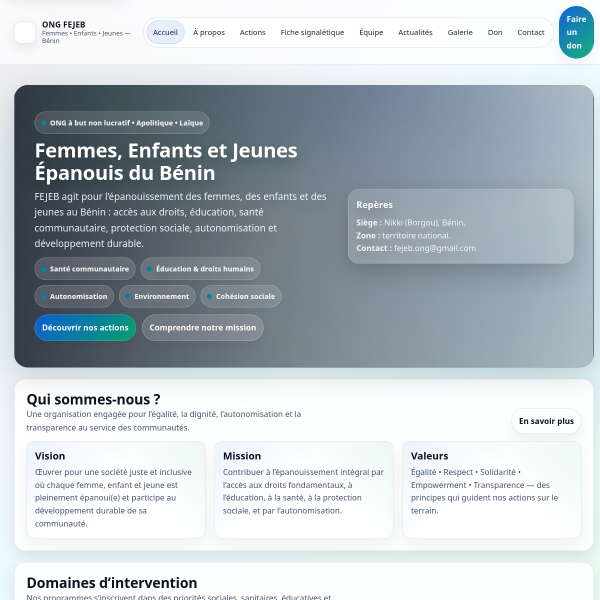 Aperçu du site FEJEB