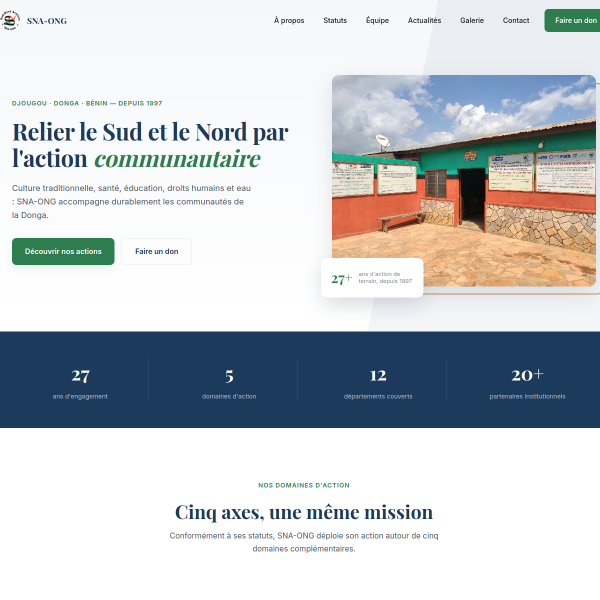 Aperçu du site Sud-Nord Actions