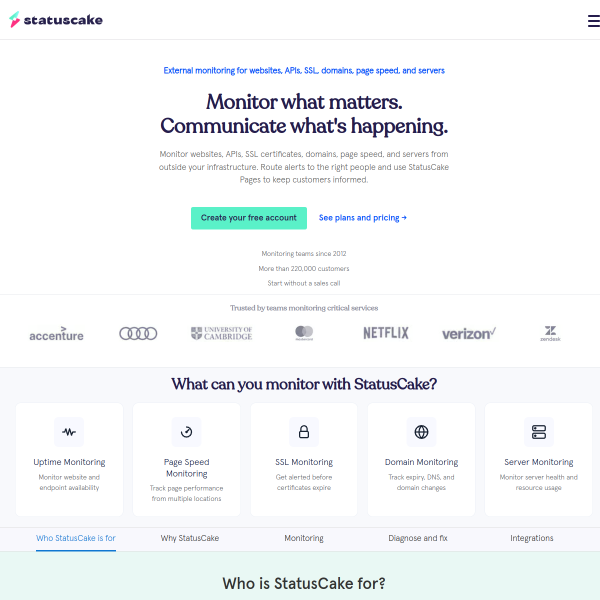 statuscake.com