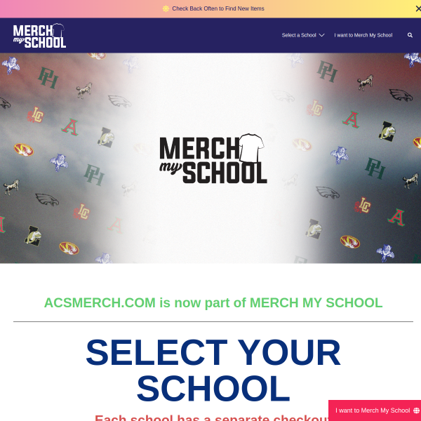 Merch My School website