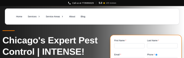 INTENSE! Pest Control website preview