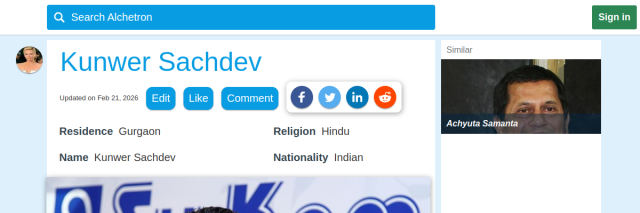 Kunwer Sachdev Biography