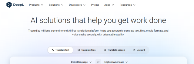 deepl.com 실제 화면