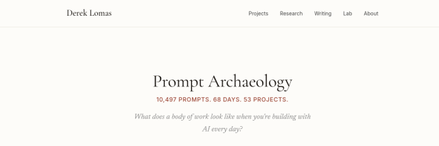Screenshot of Prompt Archaeology