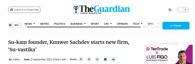 Su-Kam Founder Kunwer Sachdev Starts New Firm Su-vastika