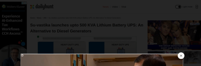 Su-vastika Launches Upto 500 KVA Lithium Battery UPS – Daily Hunt