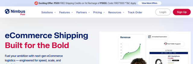 Screenshot of nimbuspost.com