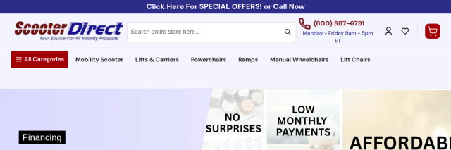 Screenshot of scooterdirect.com