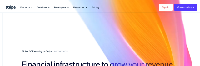 Screenshot of Stripe