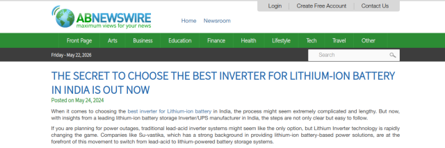 The Secret to Choose the Best Inverter for Lithium-ion Battery in India