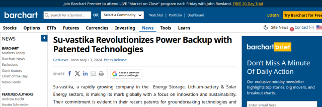 Su-vastika Revolutionizes Power Backup with Patented Technologies