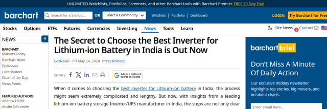 The Secret to Choose the Best Inverter for Lithium-ion Battery in India