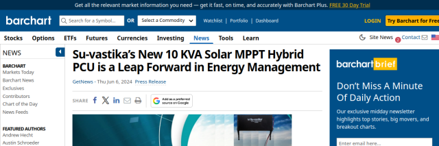Su-vastika's New 10 KVA Solar MPPT Hybrid PCU: A Leap Forward in Energy Management