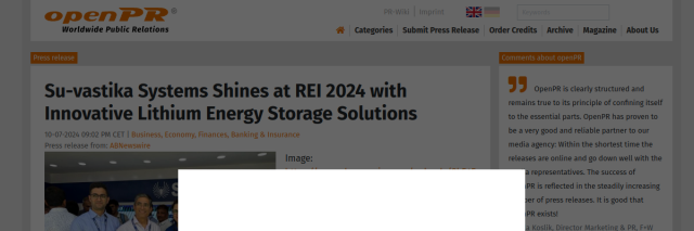 Su-vastika Systems Shines at REI 2024 with Innovative Lithium Energy Storage