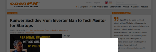 Kunwer Sachdev: From Inverter Man to Tech Mentor for Startups