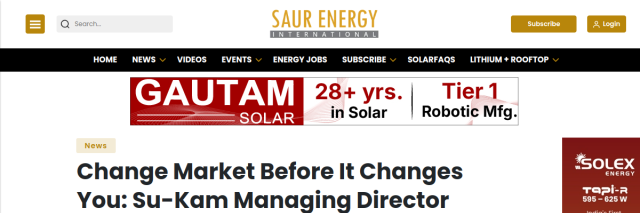 Change Market Before It Changes You — Su-Kam MD Kunwer Sachdev
