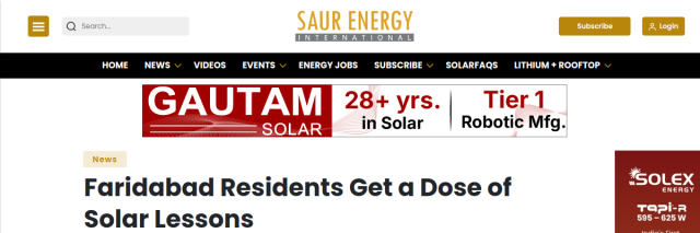 Faridabad Residents Get a Dose of Solar Lessons