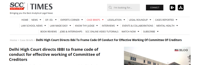 Delhi HC Directs IBBI to Frame Code of Conduct for CoC