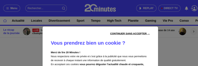 Aperçu de 20 Minutes
