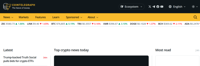 Aperçu de CoinTelegraph