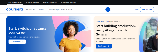 Aperçu de Coursera