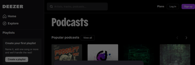 Aperçu de Deezer Podcasts