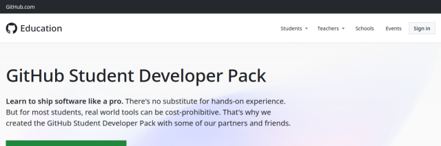 Aperçu de GitHub Education