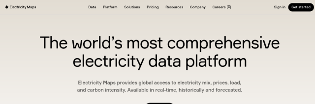 Aperçu de Electricity Maps