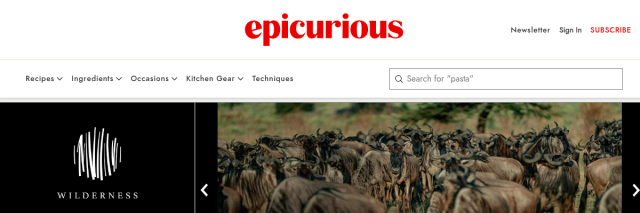 Aperçu de Epicurious