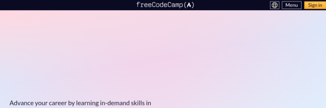 Aperçu de freeCodeCamp